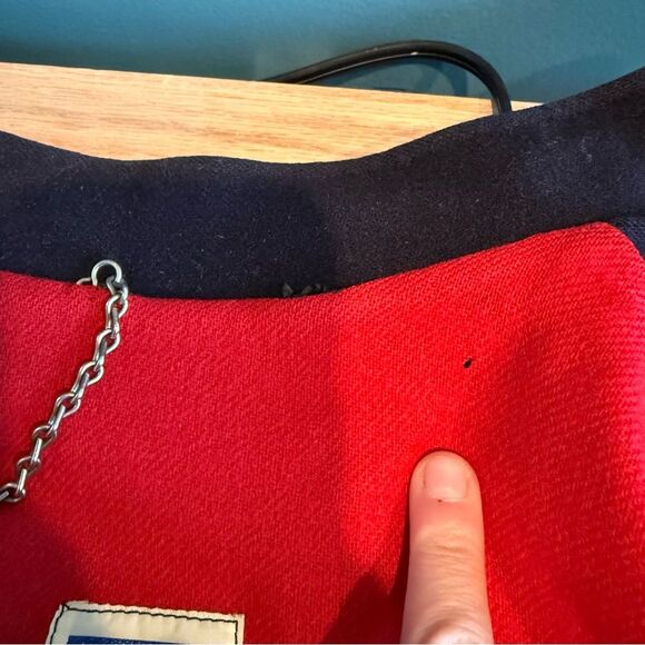 Vintage MCM Wool Nurse's Cape Wool Navy Red Lining One Size Prop Read - Picture 12 of 16